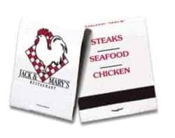 20-Strike Red/Black on White Matchbook