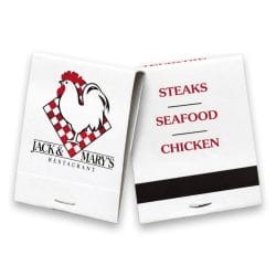 20-Strike Red/Black on White Matchbook