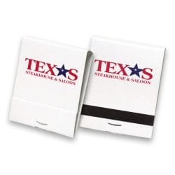 20-Strike Red/Blue on White Matchbook