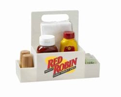 Three-Compartment Plastic Condiment Caddy
