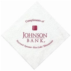 White Linen Embossed Beverage Napkin
