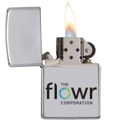 Zippo High Polish Chrome Windproof Lighter with Logo