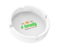 White Glass Ashtray to promote your dispensary